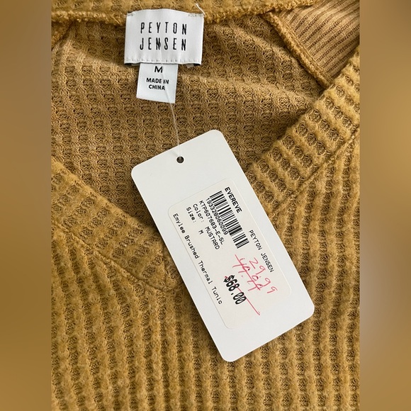 NWT Peyton Jenson Emylee Brushed Thermal Mustard Sweater Tunic in size Medium - Picture 2 of 2